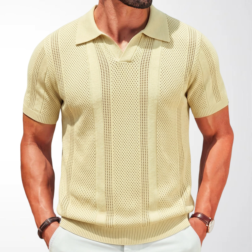 Herren Strick-Polo Lido