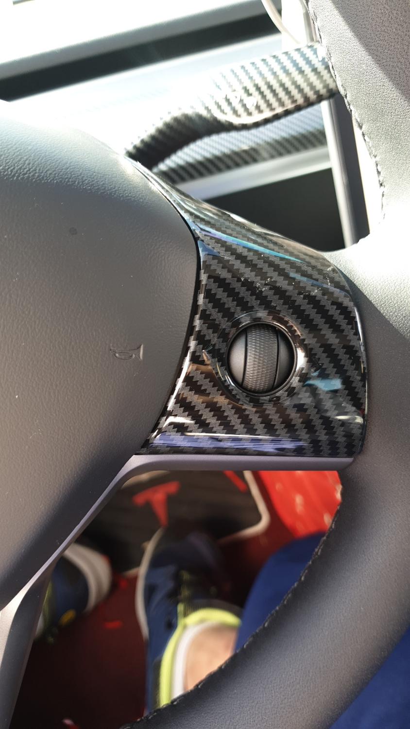 3er-Set Lenkradverzierung für Tesla Model 3 mit Logo