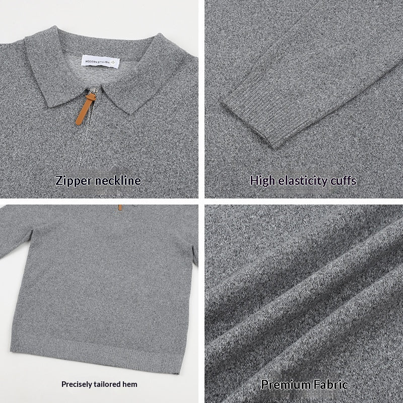 Strickpullover mit Reissverschluss für Herren – Bild 2 | LuxeStyle