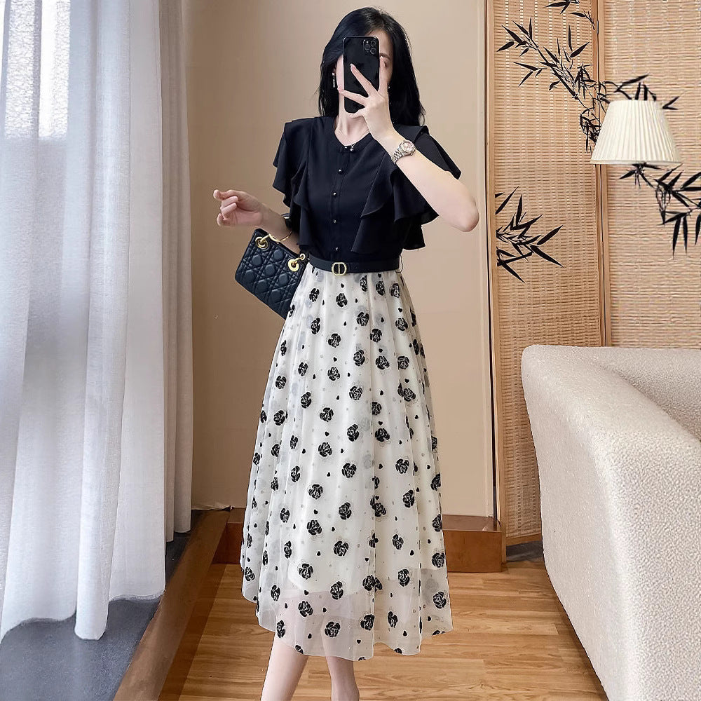 Elegantes ärmelloses Patchwork-Kleid – Bild 3 | LuxeStyle