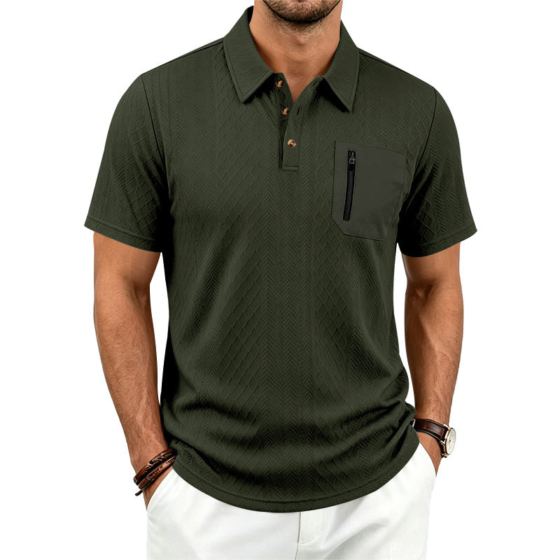 Herren Jacquard Polo-Shirt mit Textur – Bild 5 | LuxeStyle