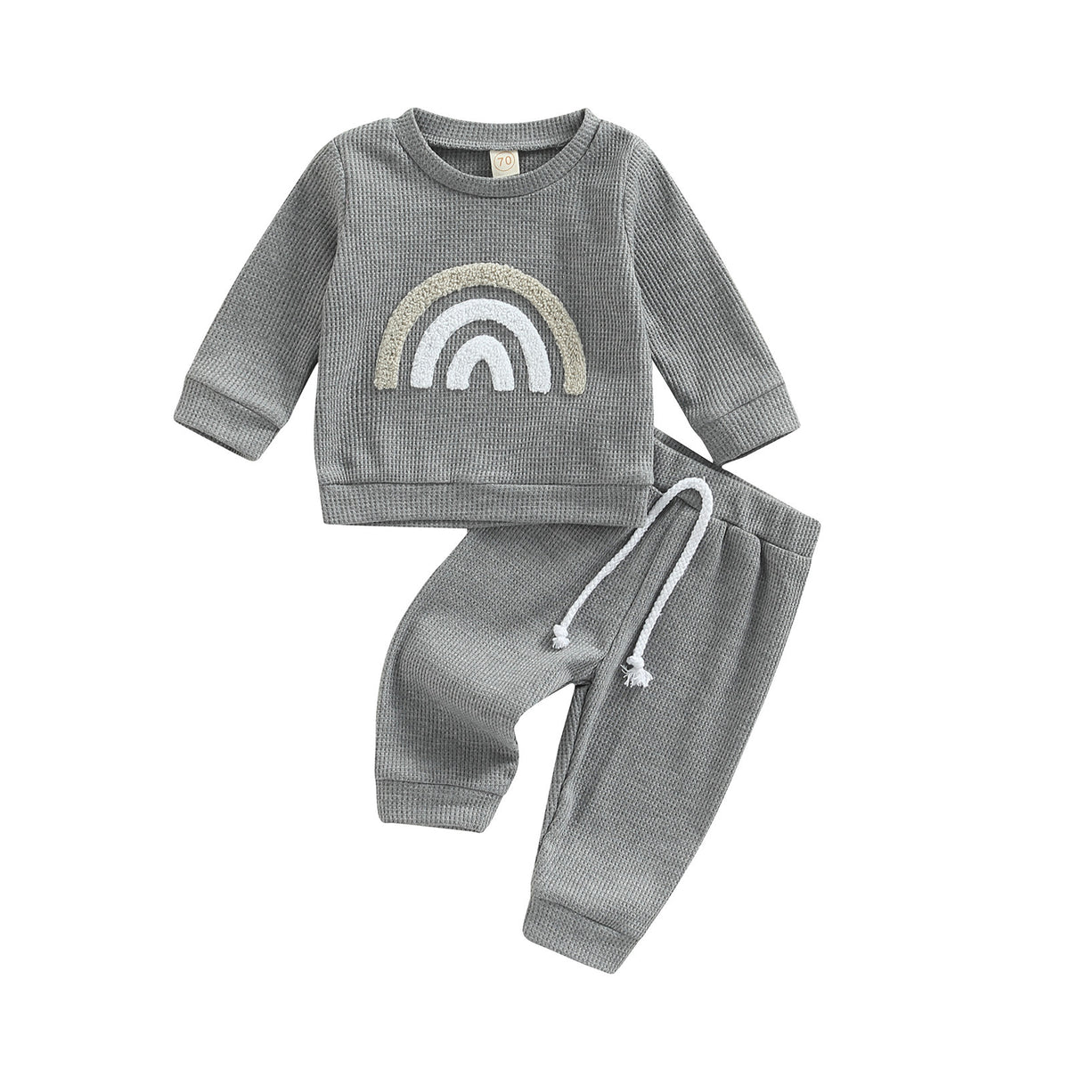 Kinder Regenbogen Rundhalsausschnitt Langarm-Hose Set – Bild 4 | LuxeStyle