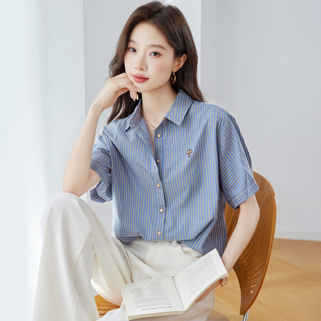 Bestickte Vintage Bluse für Damen
