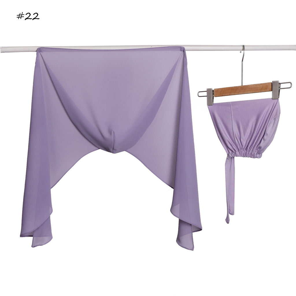 Chiffon-Schal-Set mit Kapuze – Bild 11 | LuxeStyle