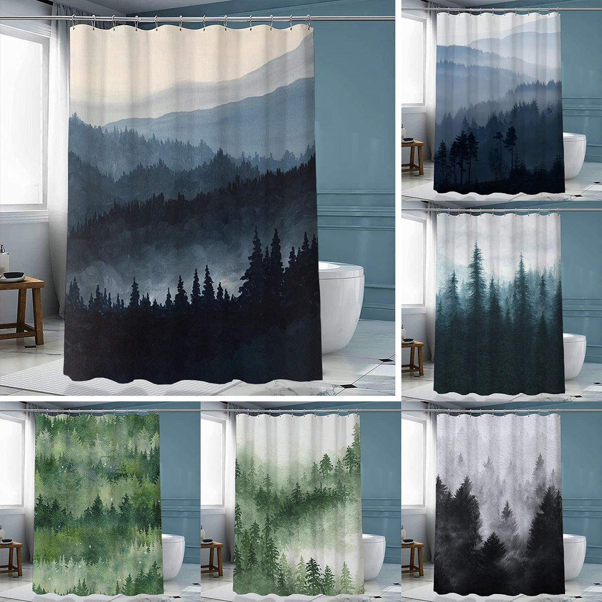 Duschvorhang mit Haken | LuxeStyle