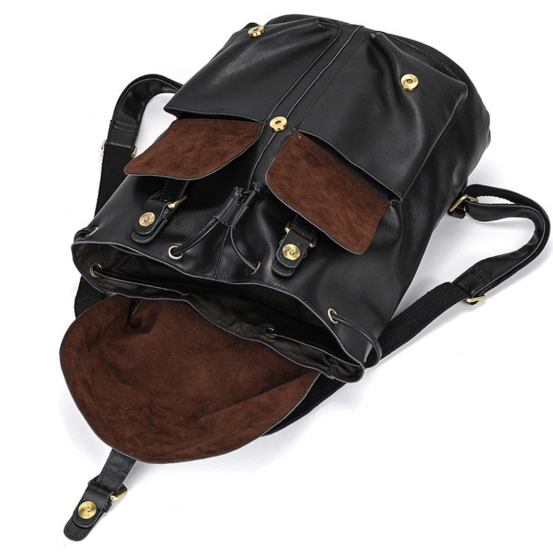 Lederrucksack mit Klappe für Alltag und Reisen – Bild 3 | LuxeStyle