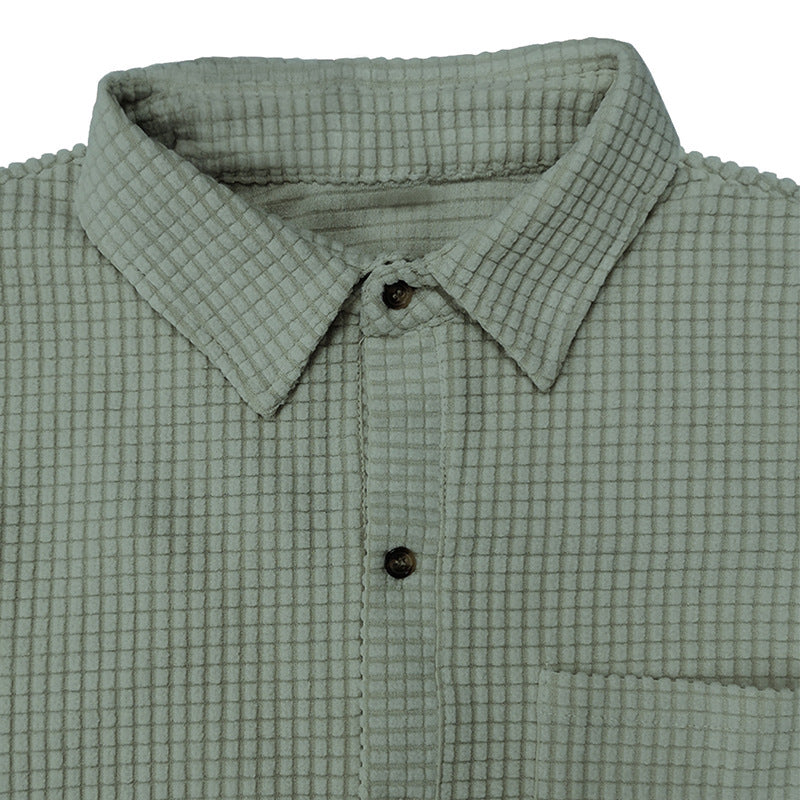 Herren-Polo mit Waffel-Webmuster