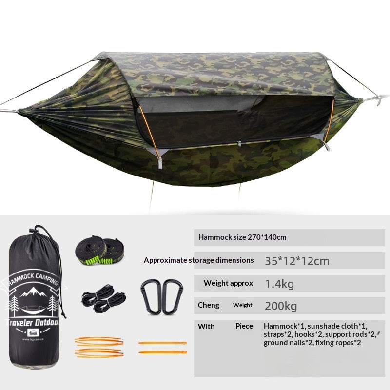 Reise-Hängematte mit Mückenschutz & Sonnendach