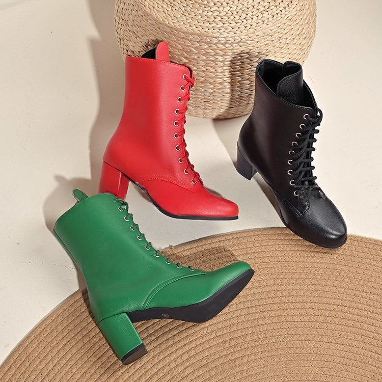 Frauenkreppsohlen-Schnürstiefel in Grössen bis 43