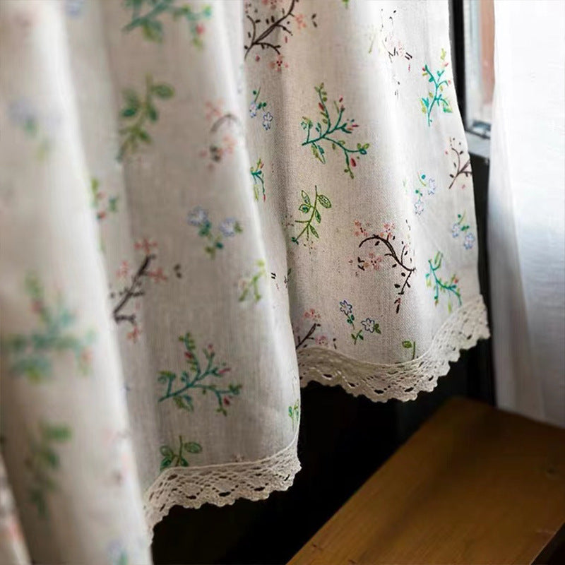 Vorhang „Amerikanischer Landhausstil“ mit Blumenmuster