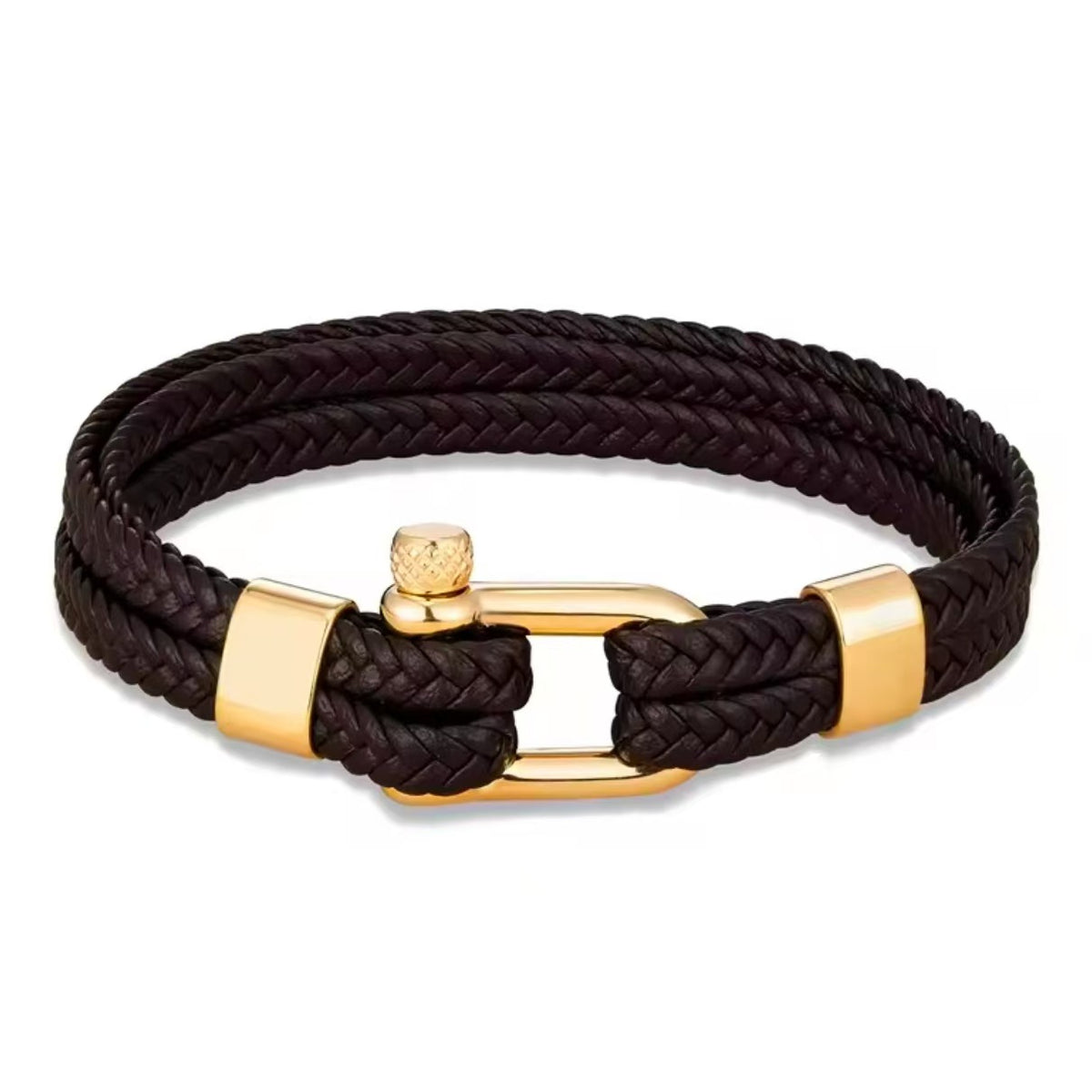 Geflochtenes Lederarmband mit Hufeisen-Schnalle – Bild 6 | LuxeStyle