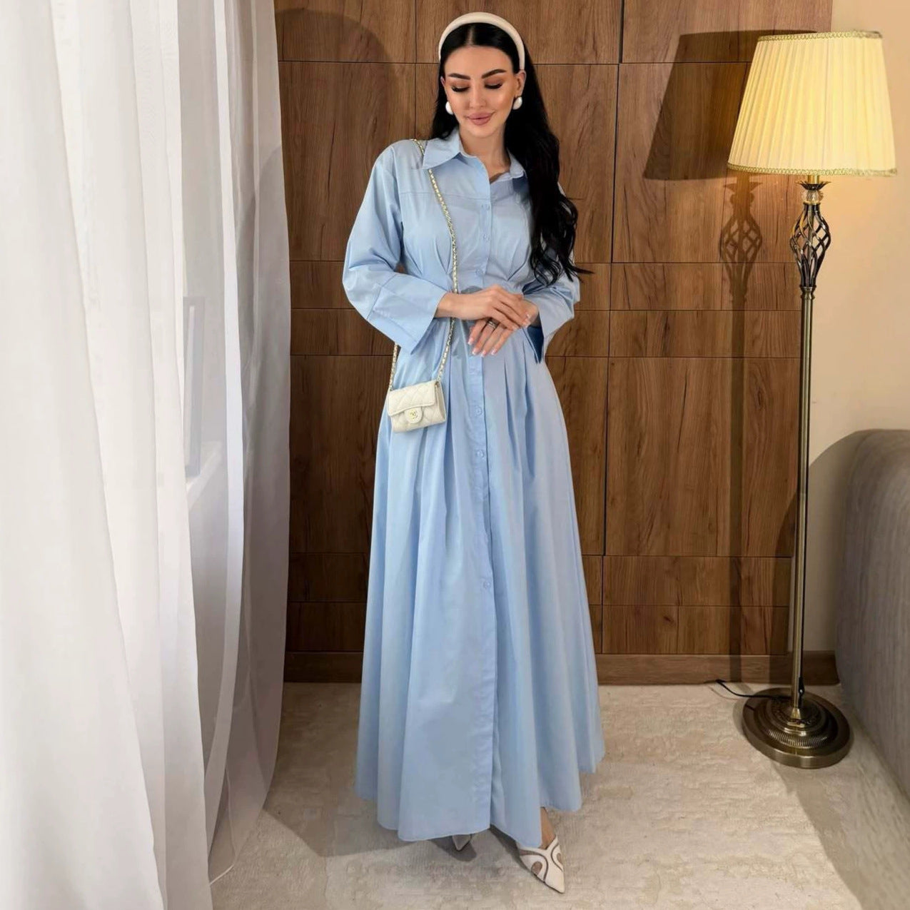 Gerades Kleid mit Langarm