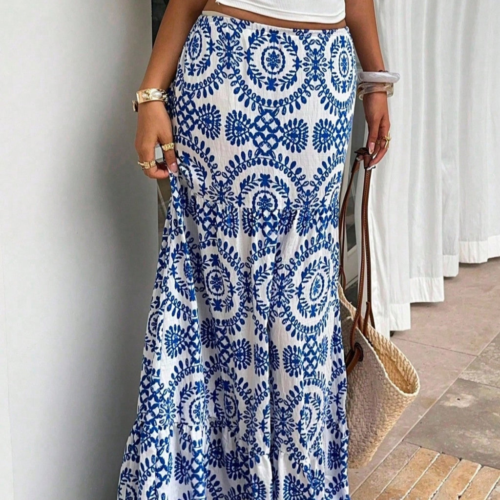 Boho-Maxirock mit Print