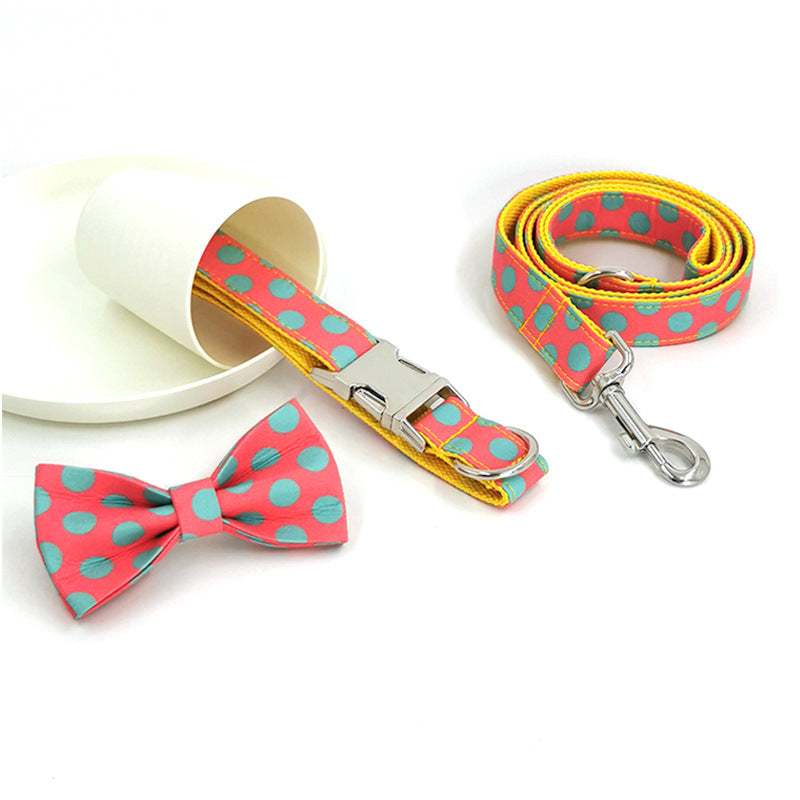 Halsband & Leine Set: Gelb mit Polka Dots – Bild 3 | LuxeStyle