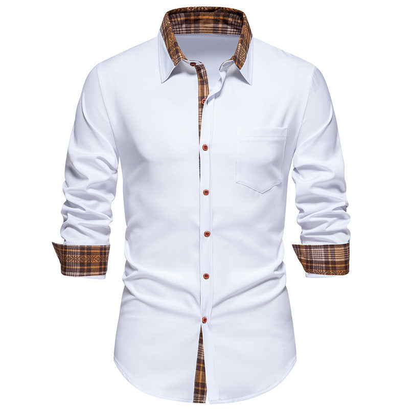 Herren Langarmhemd mit Kontrastnaht und Karomuster – Bild 9 | LuxeStyle