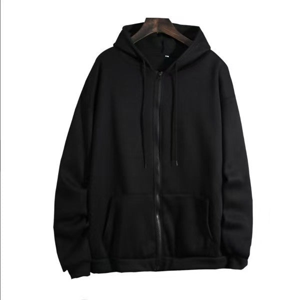 Hoodie Cardigan Solid-Fleece