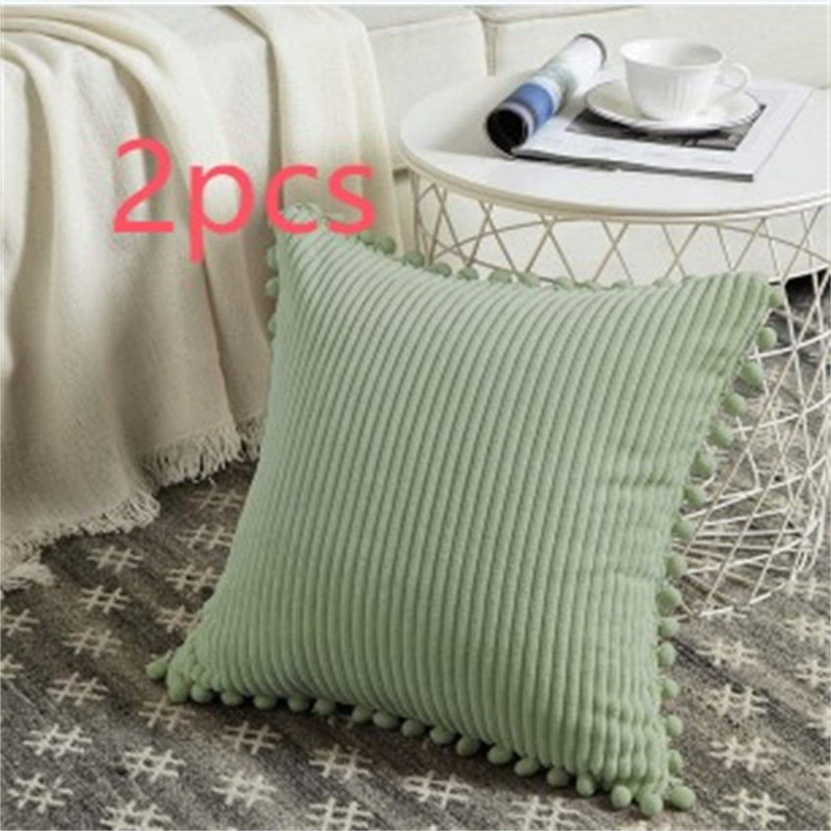 Gestreifter Flanell-Kissenbezug – Bild 5 | LuxeStyle