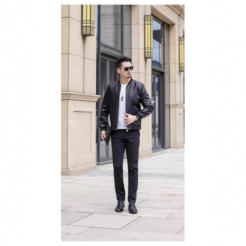 Herrenjacke mit Eiskrack-Muster und Fleecefutter