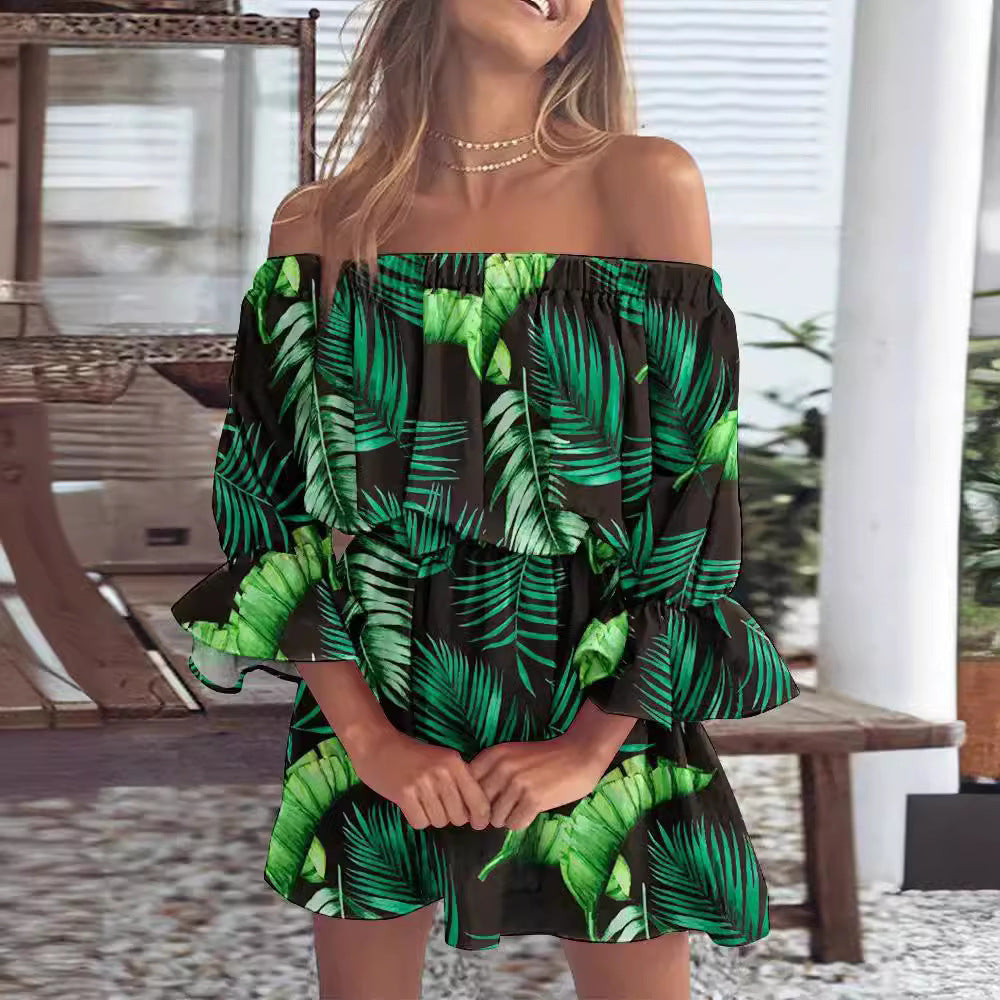 Elegantes Off-Shoulder Print-Kleid – Bild 10 | LuxeStyle