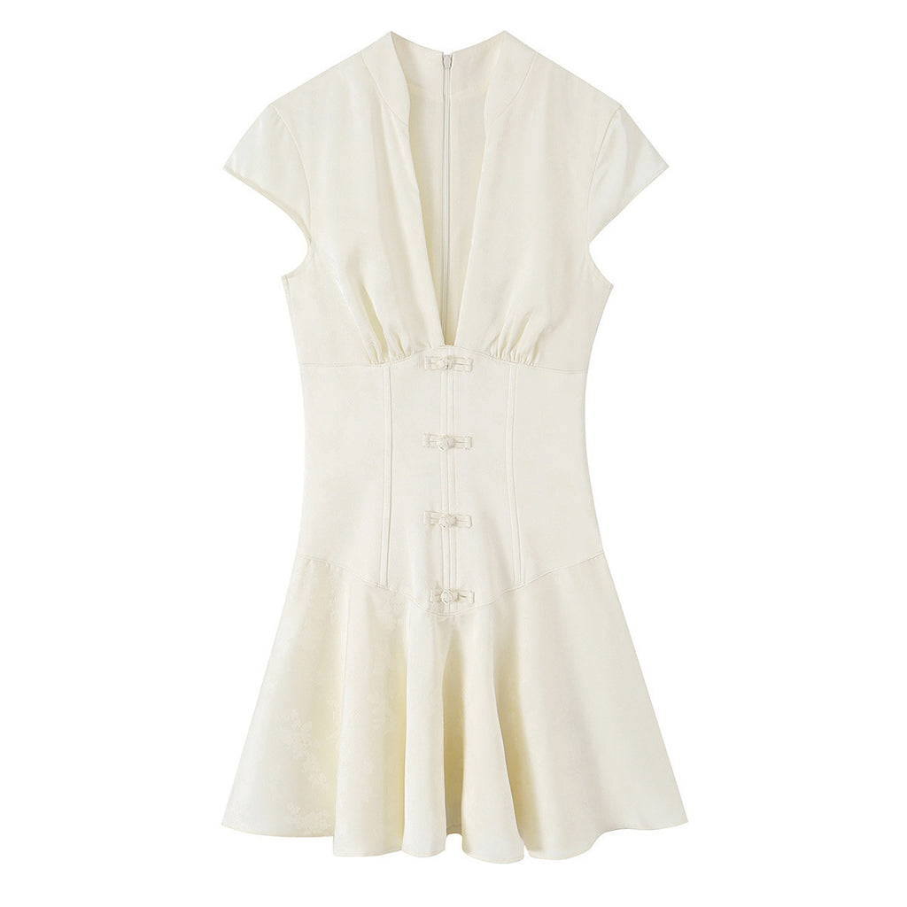Jacquard Mini-Kleid aus Satin