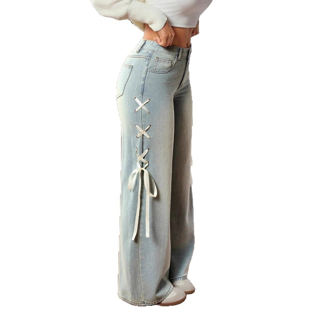 Lockere Weitbein-Jeans