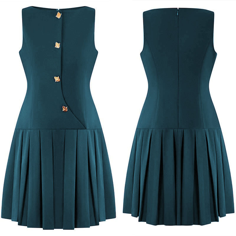 Elegantes ärmelloses Plisseekleid – Bild 2 | LuxeStyle
