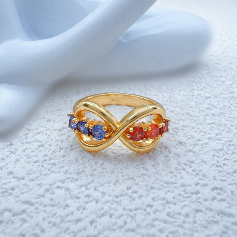 Unendlicher Geburtsstein-Ring mit Namen