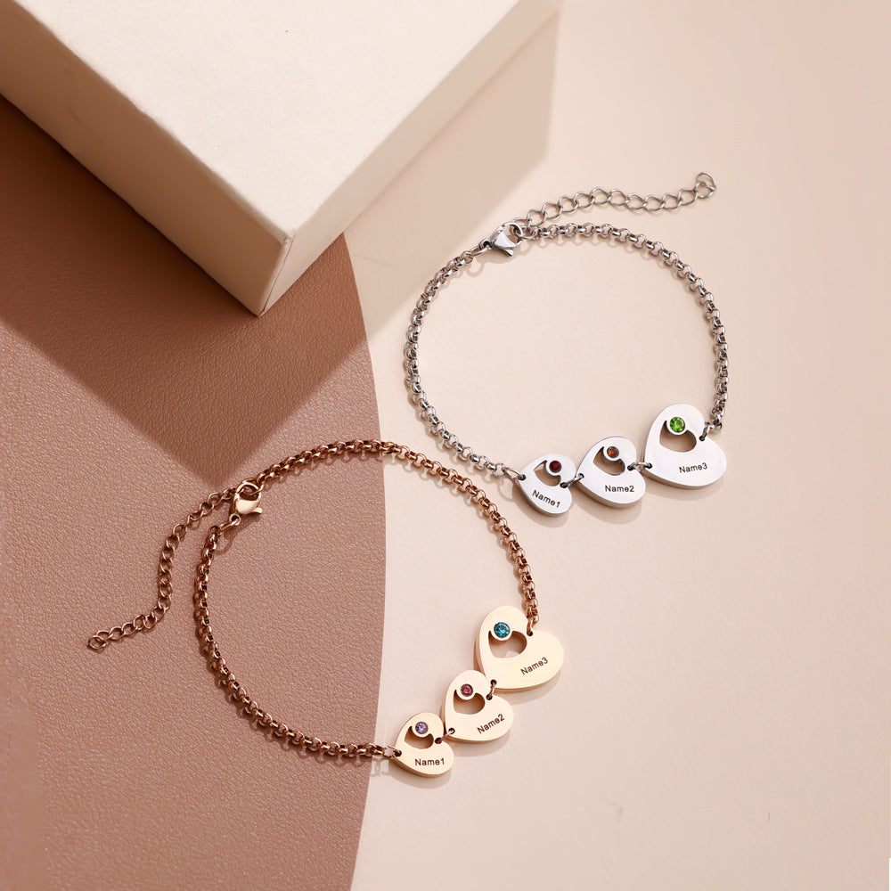 Gravierbares Armband mit Herzanhänger