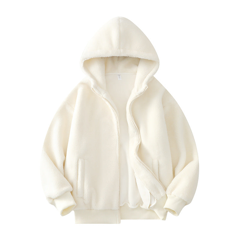 Damen Fleece Cardigan mit Kapuze
