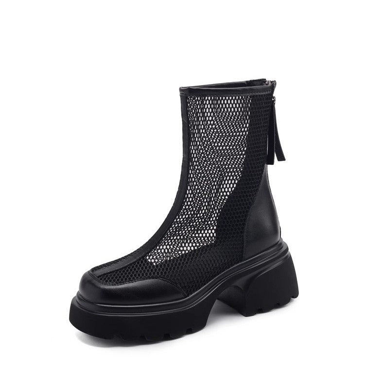 Atmungsaktiver Chunky Heel Boot
