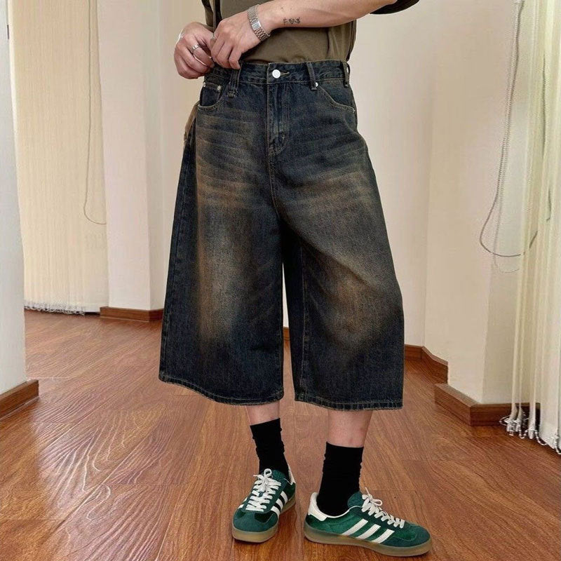 Retro Pfirsichform Nostalgische Weitbein-Jeans Damen