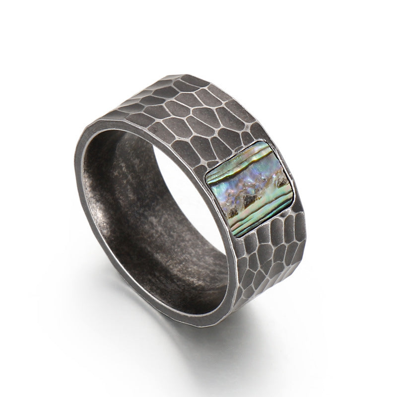 Herren Titan-Ring Stahl Vintage