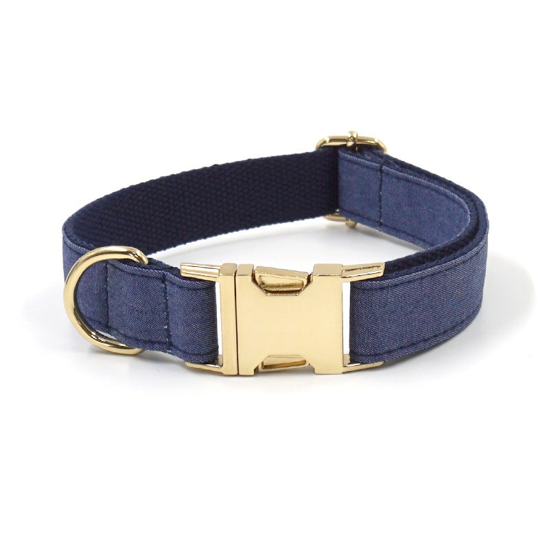 Halsband-Set "Deep Denim" mit Leine & Fliege – Bild 5 | LuxeStyle