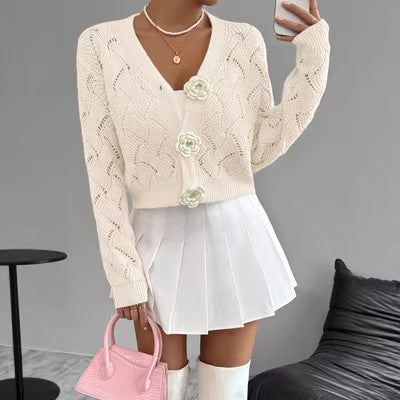 Eleganter Strick-Cardigan mit Lochmuster