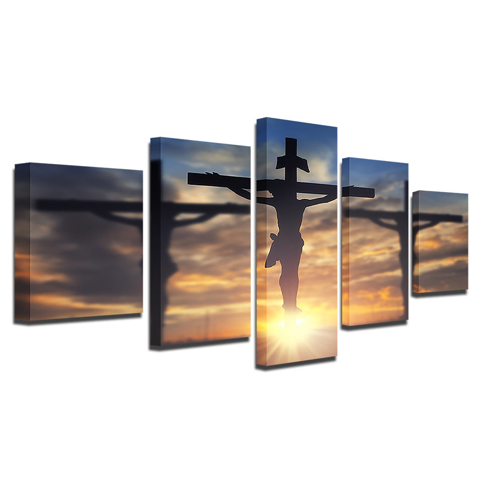 5-teiliges Leinwandbild: Abstrakter Jesus – Bild 3 | LuxeStyle