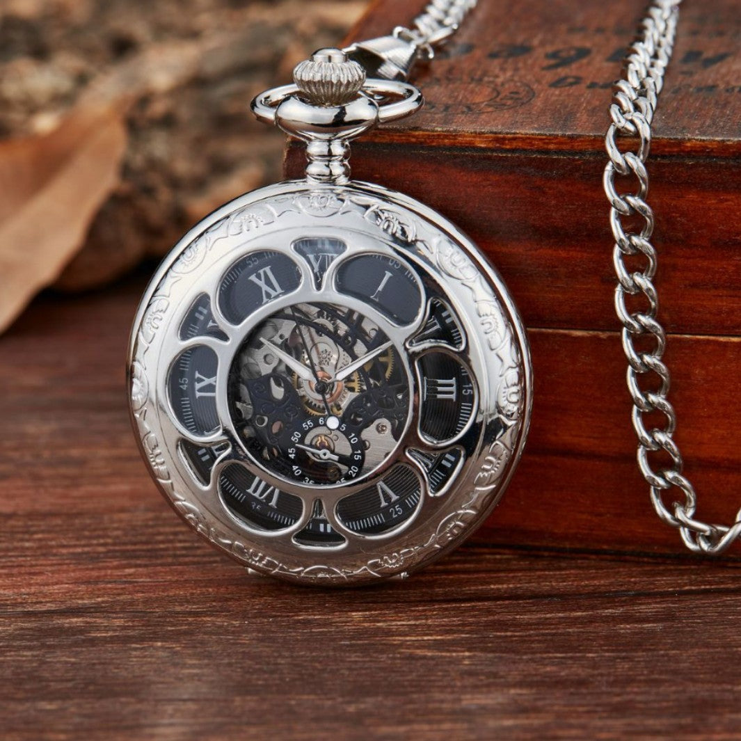 Gun-black Petal Blue-dial Mechanische Taschenuhr – Ansicht 4