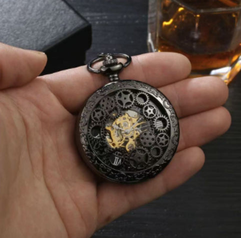 Gear Gun Black Mechanical Pocket Watch – Bild 4 | LuxeStyle