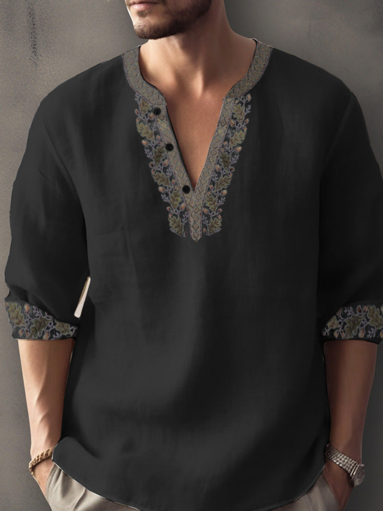 Langarmshirt aus Bambusleinen mit Digitaldruck – Bild 12 | LuxeStyle