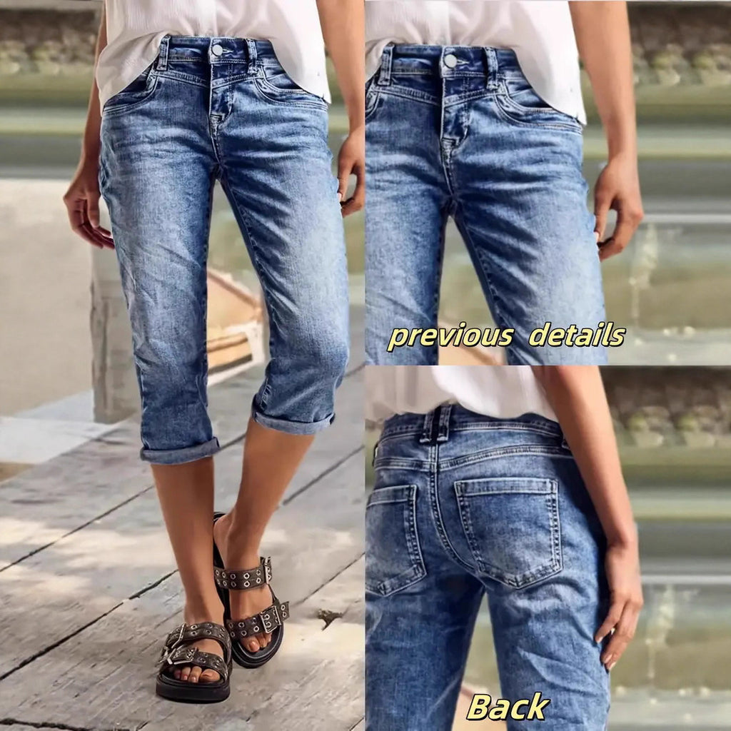 Elegante Denim Shorts mit Aufschlag