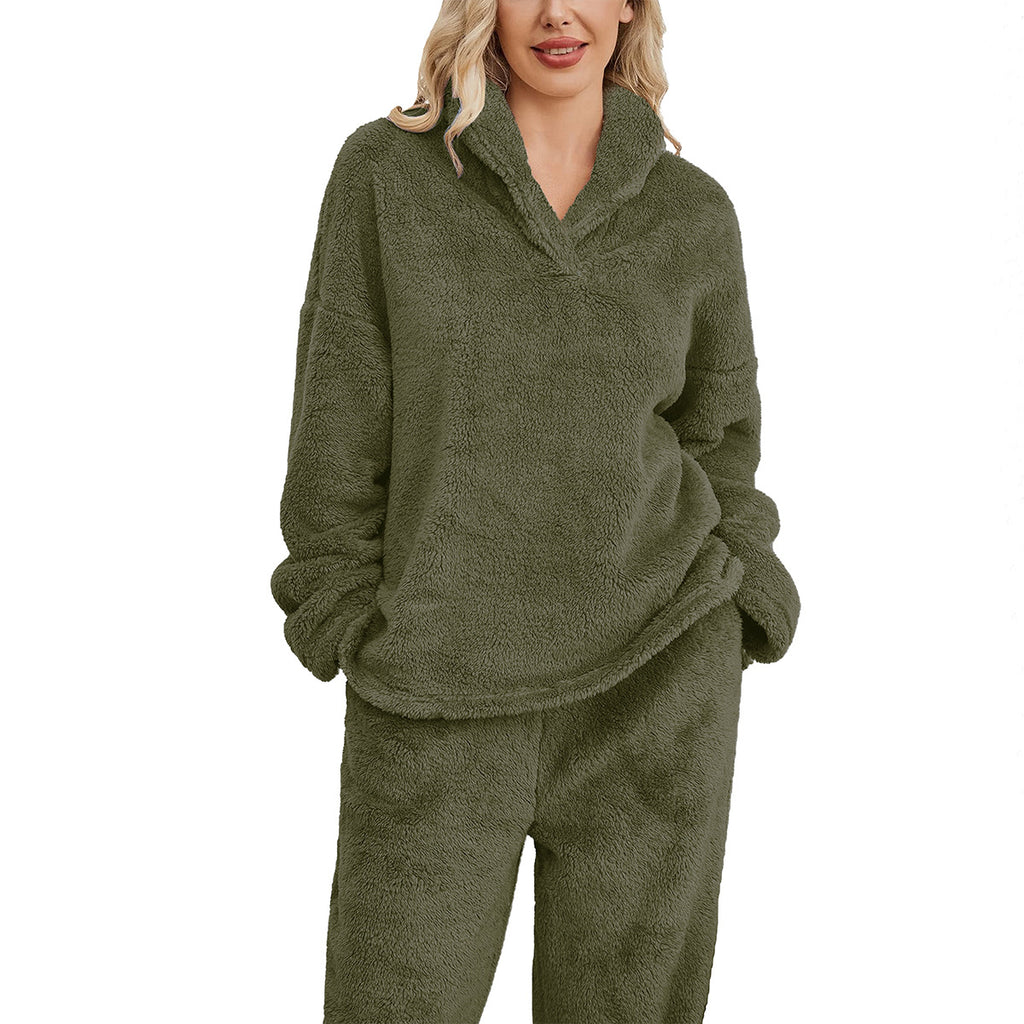 Plüsch-Hoodie-Set mit Kapuze – Bild 7 | LuxeStyle