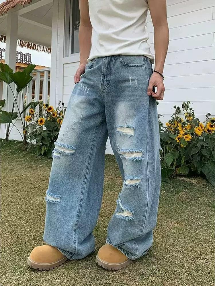 Retro Washed Ripped Jeans für Herren