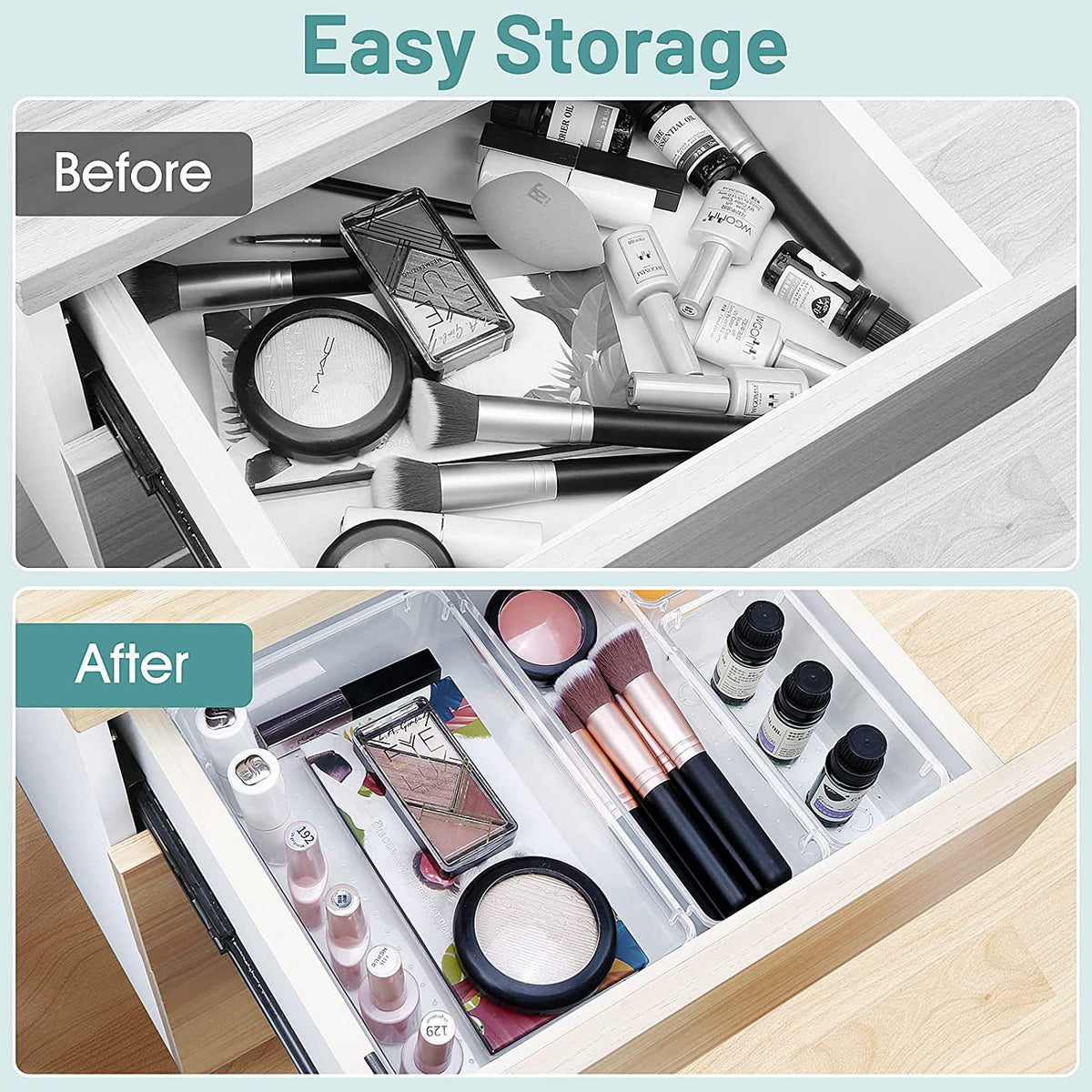 Transparentes Desktop Aufbewahrungsboxen Set | LuxeStyle