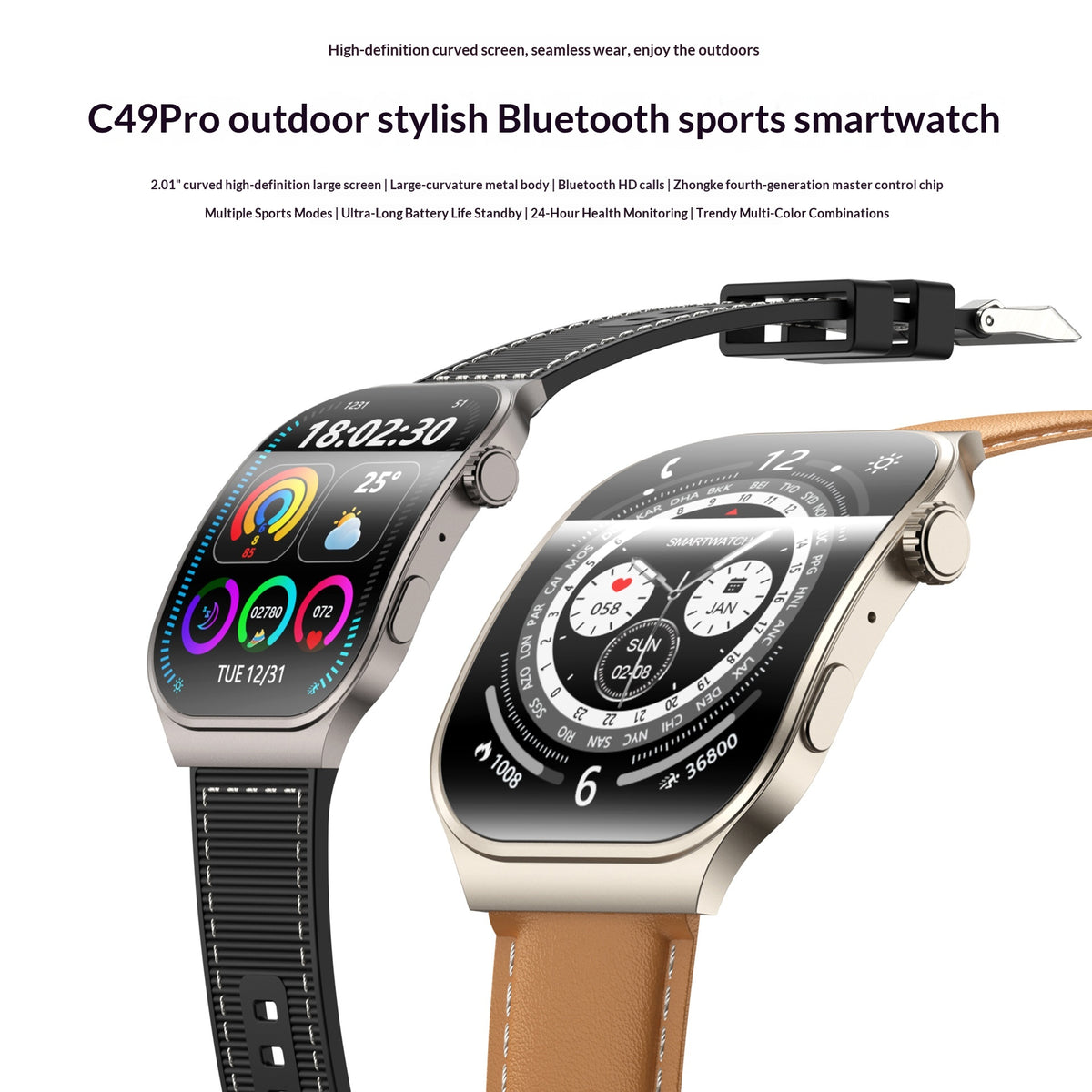 Smartwatch mit HD-Curved-Display – Bild 5 | LuxeStyle