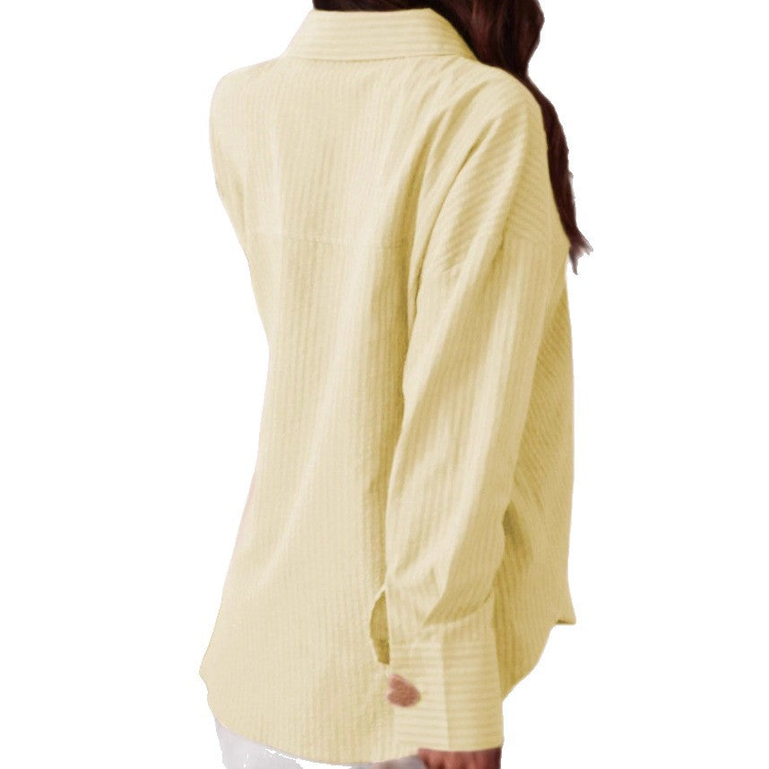 Gestreifte Bluse aus Polyester – Bild 6 | LuxeStyle