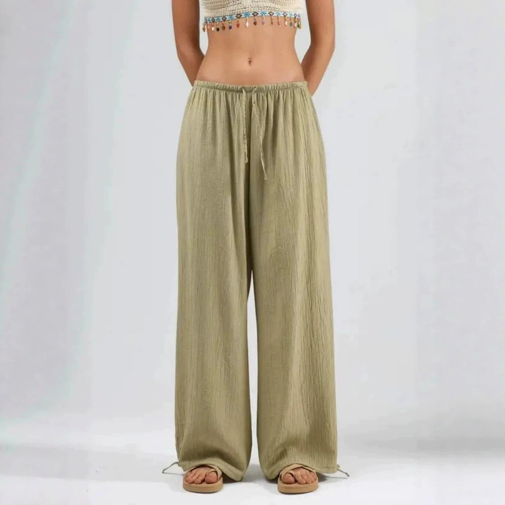 Freizeit-Hose mit weitem Bein – Reddish Brown