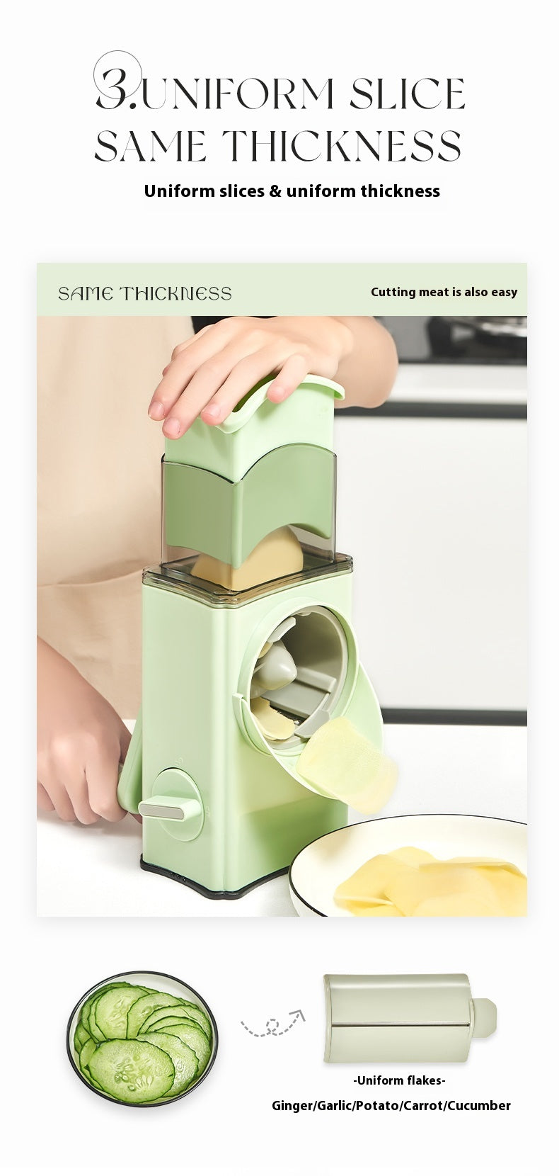 Trommel-Gemüseschneider mit Handschutz