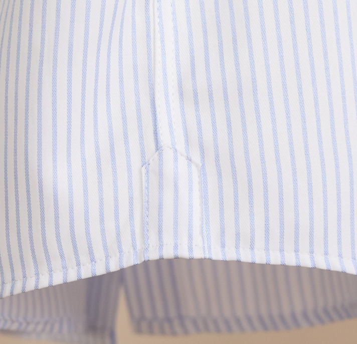 Gestreiftes Langarmhemd mit Farbblock – Bild 7 | LuxeStyle