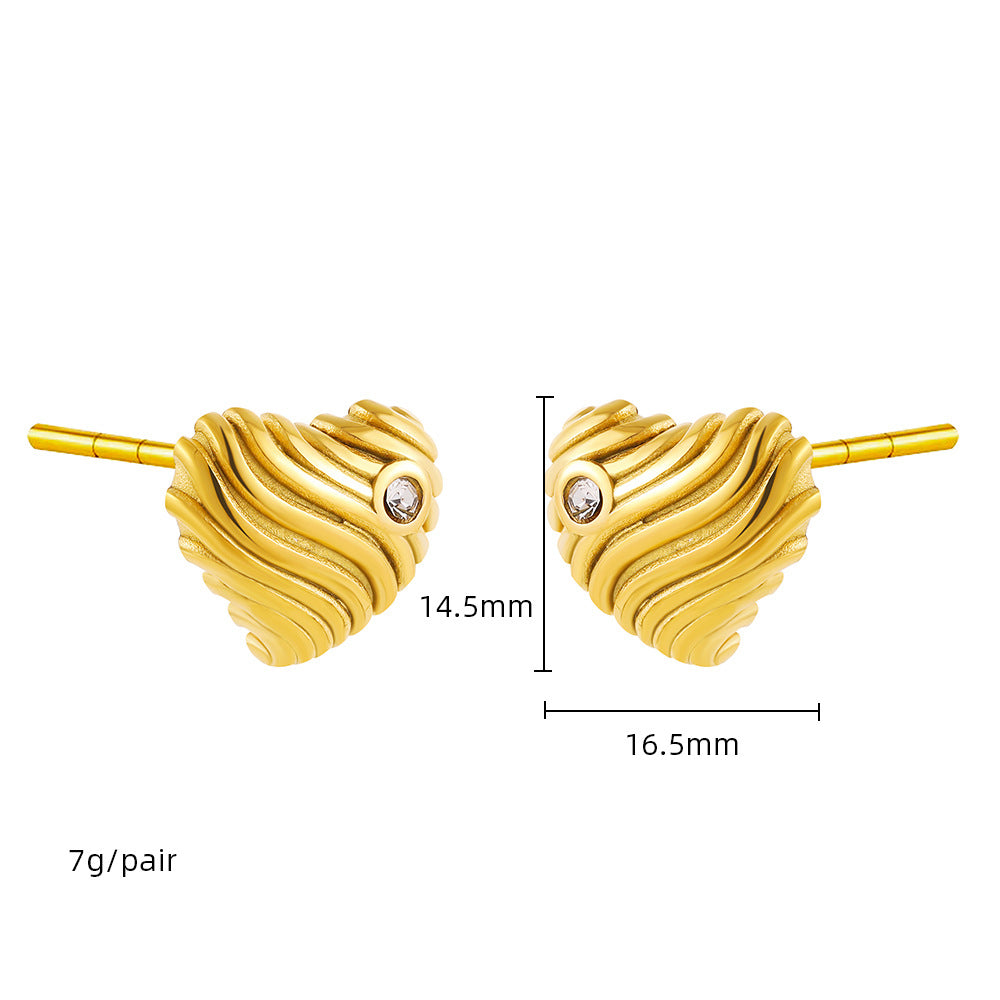 Goldene Streifenohrringe