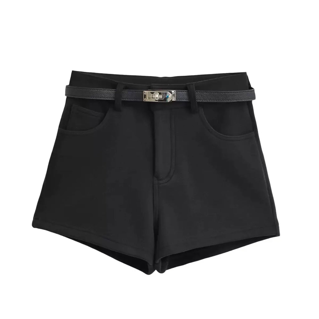Sexy Samt-Hotpants mit hoher Taille
