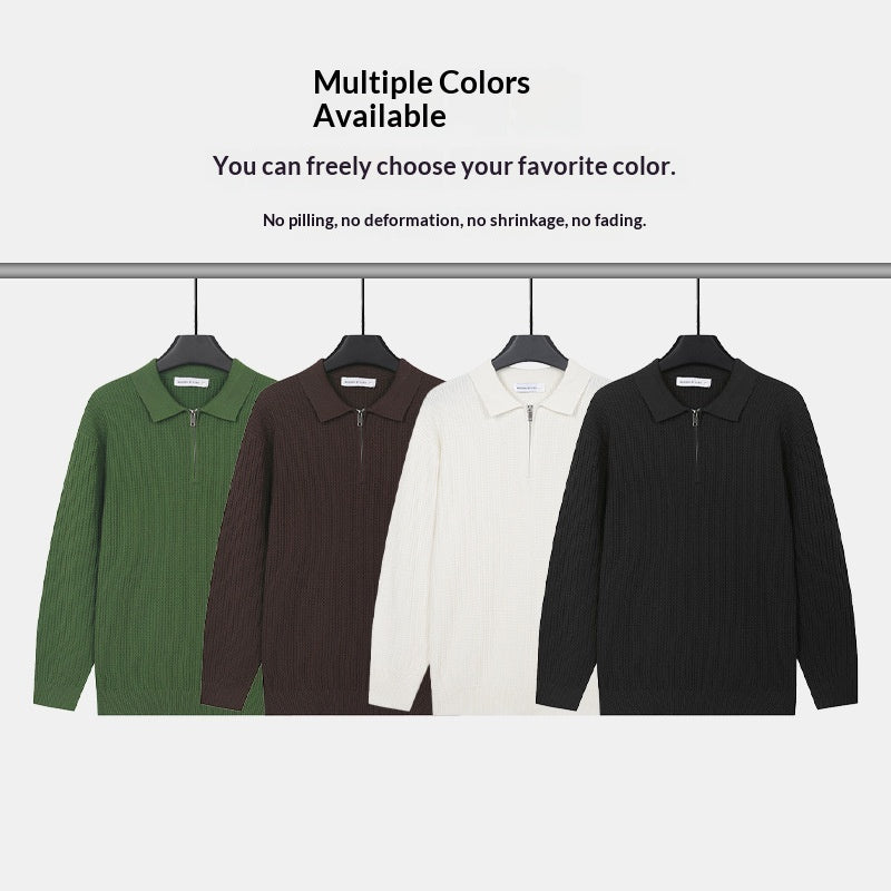 Herren Strickpullover mit Reissverschluss-Polo – Bild 7 | LuxeStyle